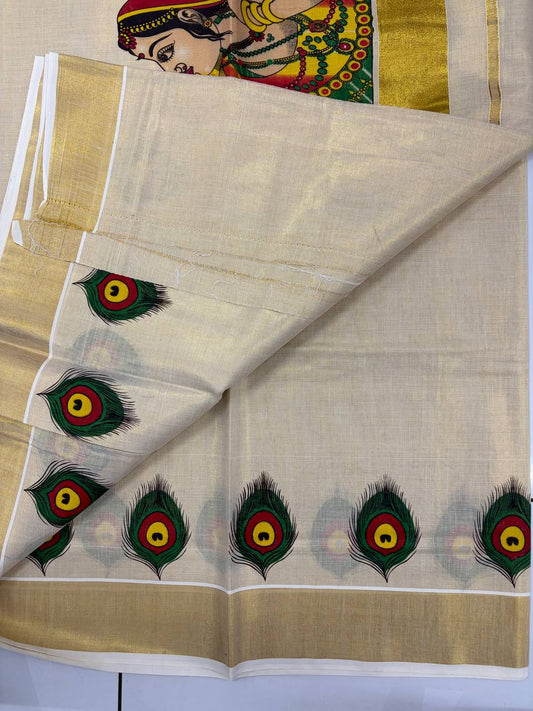Krishnan & Radha (C) Golden tissue Set Saree (limited Stock)
