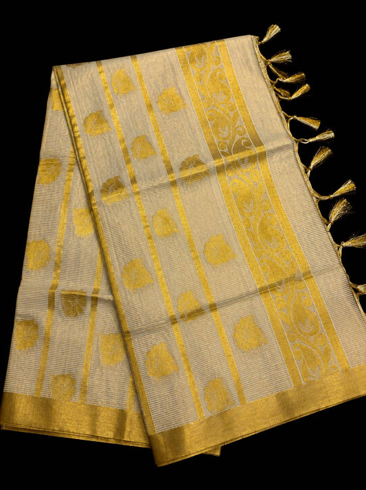 Premium Tissue SET SAREE temple TG1 (with Blouse)