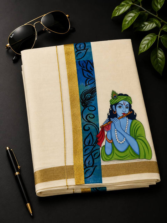 Krishnan Double Dhothi - Blue