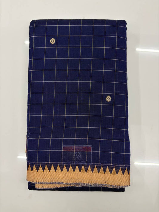 Kanchi Cotton - Dark Blue Checks
