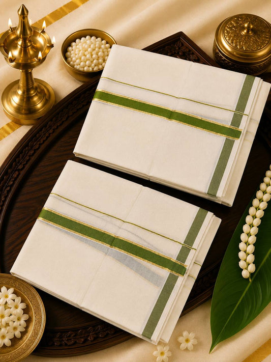 3/4 inch Gold and Green Kara Set Mund