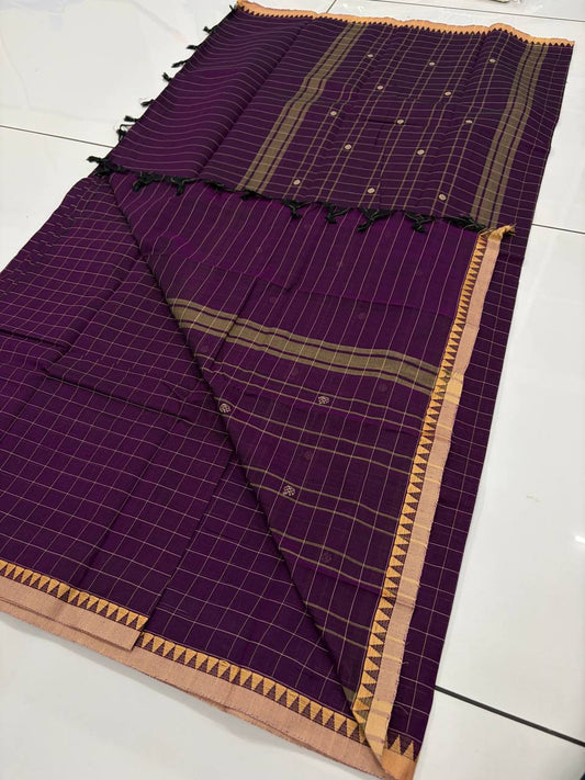 Kanchi Cotton - Purple Checks